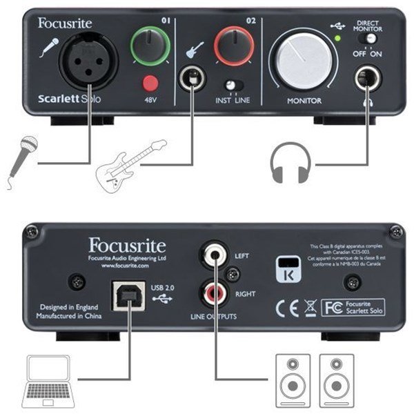 Focusrite Scarlett Solo Studio Pack Stüdyo Ses Kayıt Seti
