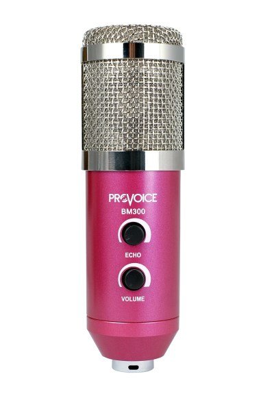 Provoice BM-300 Usb Girişli Condenser Stüdyo Mikrofonu (Pembe)
