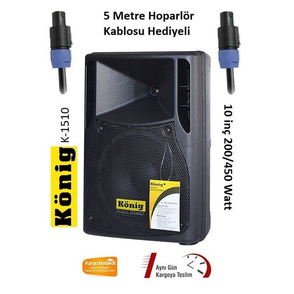 König K-1510 10 inç 200/450 Watt 2-Yollu Pasif Kabin Hoparlör